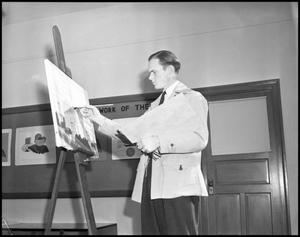 Primary view of object titled '[Pete Place Painting a Picture]'.