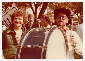 Primary view of object titled '[Bass Drum Player at Gay Rights March]'.