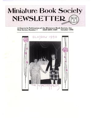 Primary view of object titled 'Miniature Book Society Newsletter, Number 7, October 1990'.