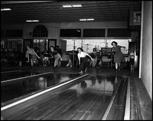 Primary view of object titled '[Female Students Bowling]'.