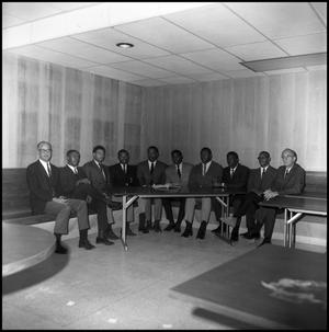 Primary view of object titled '[Alpha Mu Omega sponsors and officers, 1968]'.