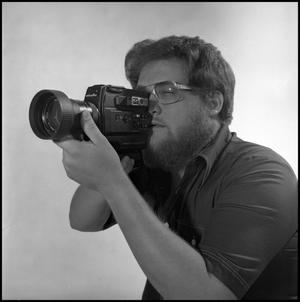 Primary view of object titled '[Side-profile of filmmaker Lewis Abernathy, 2]'.