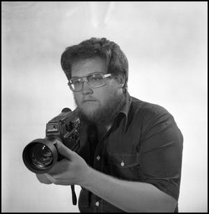 Primary view of object titled '[Photograph of filmmaker Lewis Abernathy]'.