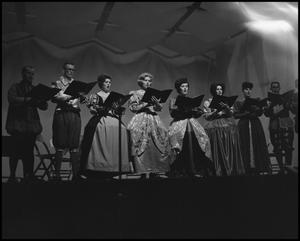 Primary view of object titled '[Madrigal Singers on Stage]'.