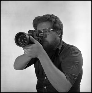 Primary view of object titled '[Side-profile of filmmaker Lewis Abernathy, 5]'.