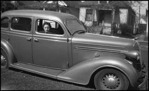 Primary view of object titled '[Helen Krent inside an Automobile]'.