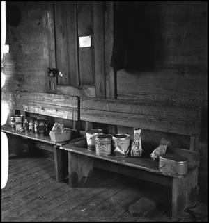 Primary view of object titled '[Lunches on school bench]'.
