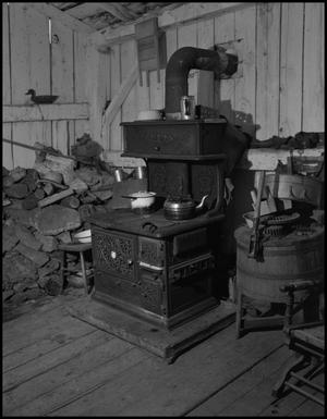 Primary view of object titled '[Wood burning stove]'.