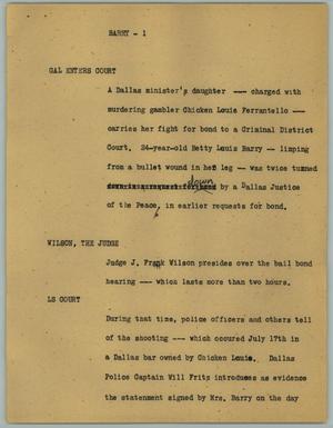 Primary view of object titled '[News Script: Barry]'.