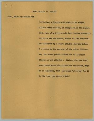 Primary view of object titled '[News Script: Rapist]'.