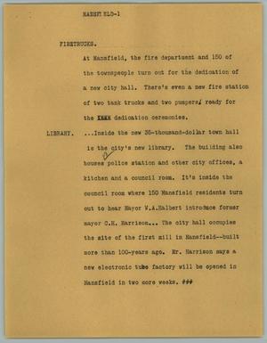 Primary view of object titled '[News Script: Mansfield]'.
