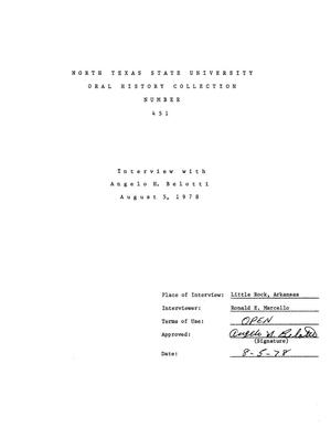 Primary view of object titled 'Oral History Interview with Angelo H. Belotti, August 5, 1978'.