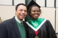 Thumbnail image of item number 1 in: '[Neil Foote with student at UNT Commencement]'.
