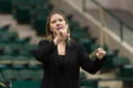 Thumbnail image of item number 1 in: '[Sign language interpreter at UNT Commencement]'.