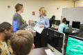 Photograph: [Rebecca Poynter talking to students]