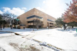 Primary view of object titled '[General Acadmic Building during 2013 Ice Storm]'.