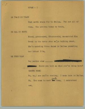 Primary view of object titled '[News Script: Novak]'.