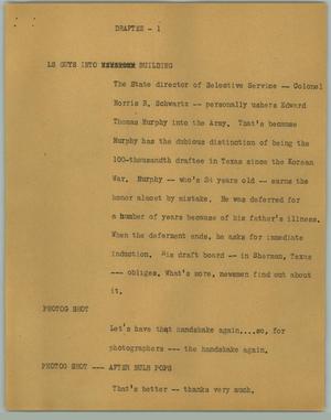 Primary view of object titled '[News Script: Draftee]'.