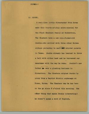 Primary view of object titled '[News Script: Orphan]'.