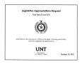 Thumbnail image of item number 1 in: 'University of North Texas Requests for Legislative Appropriations For Fiscal Years 2014 and 2015'.