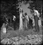 Photograph: [Three men in a cemetery]