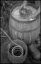 Photograph: [Mixing grain in a barrel, 4]