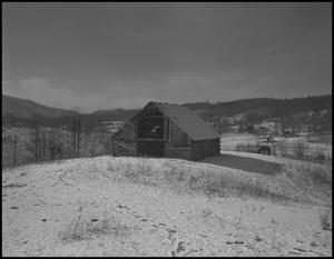 Primary view of object titled '[Barn in the snow]'.
