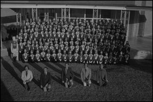 Primary view of object titled '[Marching band group shot]'.