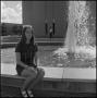 Photograph: [Jackie Barret - at the fountain before Willis Library]