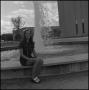Photograph: [Jackie Barret - at the fountain before Willis Library]
