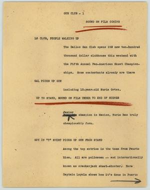 Primary view of object titled '[News Script: Gun Club]'.