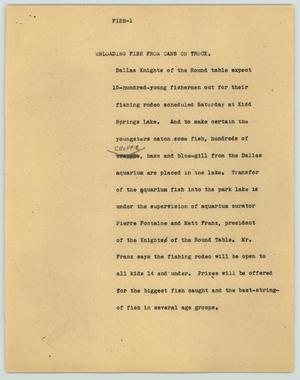 Primary view of object titled '[News Script: Fish]'.