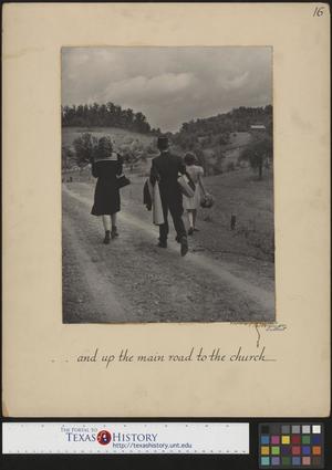 Primary view of object titled '[Bride and groom on their way to the church]'.