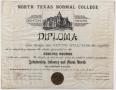 Thumbnail image of item number 1 in: '[Nettie Williams North Texas Normal College diploma]'.