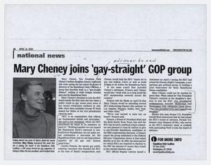 Primary view of object titled '["Mary Cheney joins 'gay-straight' GOP group" article, April 26, 2002]'.