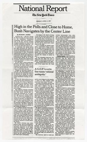 Primary view of object titled '[New York Times National Report, April 9, 1999]'.