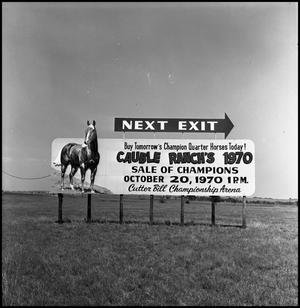 Primary view of object titled '[Cauble Ranch sign]'.