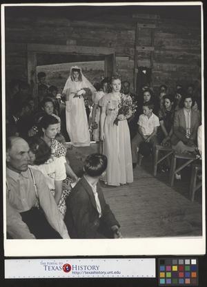 Primary view of object titled '[Hazel Petrey walking down the aisle(1)]'.