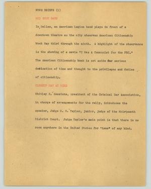 Primary view of object titled '[News Script: News briefs]'.