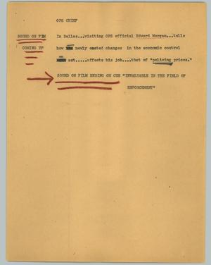 Primary view of object titled '[News Script: OPS chief]'.