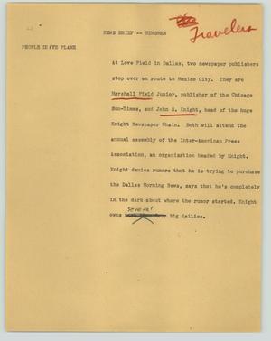 Primary view of object titled '[News Script: News brief - Newsmen]'.
