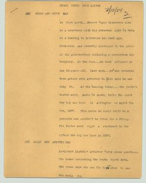 Primary view of object titled '[News Script: Negro freed from prison]'.