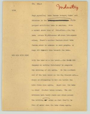 Primary view of object titled '[News Script: Oil wells]'.