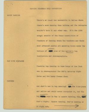 Primary view of object titled '[News Script: Dancing teachers hold convention]'.