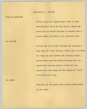 Primary view of object titled '[News Script: Knifing]'.