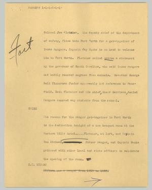 Primary view of object titled '[News Script: Rangers]'.