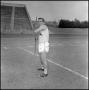 Photograph: [Calvin Bowser in javelin throwing position]