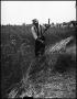 Primary view of [Man scything wheat while people watch]