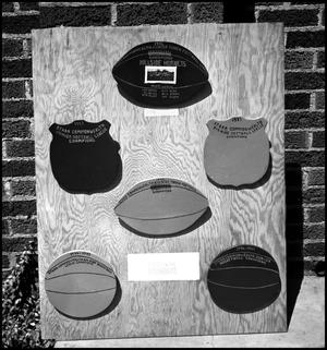 Primary view of object titled '[Photograph of sports awards mounted to plywood, 2]'.