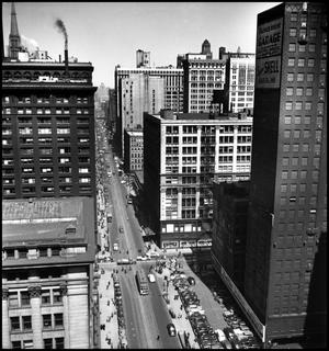Primary view of object titled '[Aerial of downtown Chicago]'.